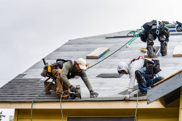 Professional Gutter Installation technician working in Blue Grass, IA